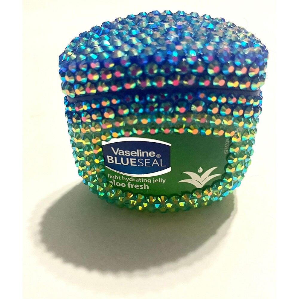 Bling Vaseline jelly, bedazzled Vaseline aloe jelly, glam Vaseline hydrating